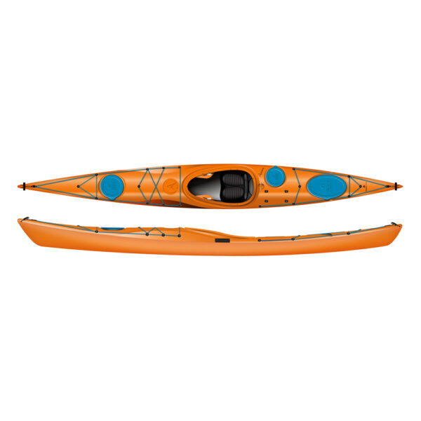 designkayaks produktbillede awesome combined view plast pe juicy orange sea havkajak