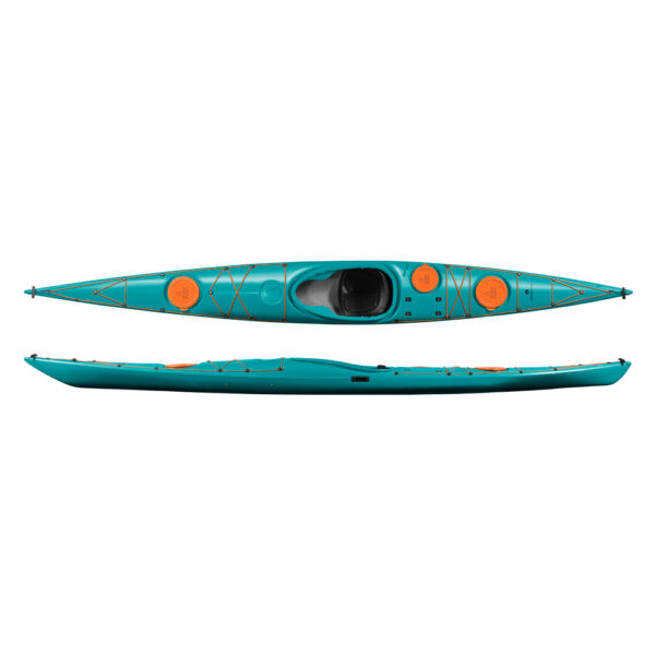 designkayaks produktbillede combined view unplugged plast pe turquoise sea havkajak